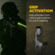 ADE Advanced Optics M-Lok Angled Foregrip/Handstop, Green Laser, Black, HG77