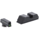 AmeriGlo Black serrated FRONT w Green tritium Lamp, Flat Black REAR, GT-5514