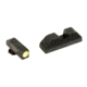 Ameriglo Glock 17-19-22-23-24-26-27-33-34-35-37-38-39 Protector Sight w/ Front Serrated Round Notch Rear, Green Tritium LimeGreenLumi Outline Front Black Re, AMGGL-354