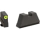 AmeriGlo Glock 3XL Tritium Night Sight Suppressor/Optic Height Sets, Green Tritium LumiGreen Outline .365in front, FlatBlack .451in Rear, Fits all Glock Except 42 &amp; 43, 3XL, up to 0.341in DH, GL-691
