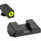 AmeriGlo Green tritium Lamp, LumiGreen Outline FRONT, Black serrated REAR, Glock Gen 5, 17,19,19x,26,34,45, GL-5701