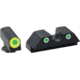 AmeriGlo Green Tritium Lamp, LumiGreen Outline FRONT, Green Tritium Lamp, WhiteOutline U notch REAR, Gen 1-4, 17,19,22,23,24,26,27,33,34,35,37,38,39, GL-713