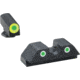 AmeriGlo Green Tritium Lamp, LumiGreen Outline FRONT, Green Tritium Lamp, WhiteOutline U notch REAR, Gen 1-4, 20,21,29,30,31,32,36,41, GL-719