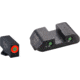 AmeriGlo Green Tritium Lamp, Orange Outline FRONT, Green Tritium Lamp, Black Outline Serrated SQ REAR, Height .190, Width .140, GL-823