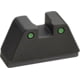 AmeriGlo Rear Only-Green Tritium Lamp, 2-dot Black Outlines .429" H .150 Sq Notch fits MOS slide, GTR-209