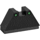 AmeriGlo Rear Only-Green Tritium Lamp, 2-dot Black Outlines .451 H .150 Sq Notch fits MOS slide, GTR-215