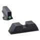 Ameriglo DEFOOR Night Sight Tactical Sets, Serrated Front Flat Rear, for Glock 20,21,29,30,31,32,36,40,41, Green, GT-516