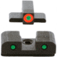 AmeriGlo Spartan 3 Dot Night Sight Set, Springfield Hellcat, Green Tritium Orange Outline Front/Green Tritium Black Outline Rear, SA-446