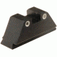 AmeriGlo Tritium Rear Night Sight Fits Glock, all Models needing Taller Rear Night Sight, .394in. Height, Green 2 Dot w white Outline GTR-100