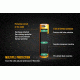 Fenix Rechargeable Li-ion 18650 3.6 Volt Battery w/Built in USB port, 2600mAh, Orange/Black ARB-L18-2600U