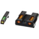 HiViz Litewave H3 Tritium/Litepipe Sight Set, Glock .45 ACP, Glock 10mm, Glock .45 GAP, Black, Green/Orange Litepipes w/ Orange Front Ring, GLN629