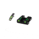 HiViz Litewave H3 Tritium/Litepipe Sight Set, Glock 9mm, S&amp;W .40, Sig .357, Black, Green Litepipes w/ Orange Front Ring, GLN525