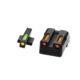 HiViz Litewave H3 Tritium/Litepipe Sight Set, Kimber 1911 with Fixed Rear Sight, Black, Green/Orange Litepipes w/ Orange Front Ring, KBN621