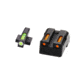 HiViz Litewave H3 Tritium/Litepipe Sight Set, Kimber 1911 with Fixed Rear Sight, Black, Green/Orange Litepipes w/ White Front Ring, KBN421