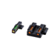 HiViz Litewave H3 Tritium/Litepipe Sight Set, S&amp;W Shield 9mm, S&amp;W .40, S&amp;W .45, Black, Green/Orange Litepipes w/ Orange Front Ring, MPSN621