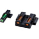 HiViz Litewave H3 Tritium/Litepipe Sight Set, S&amp;W M&amp;P Fullsize, M&amp;P Compact, Black, Green/Orange Litepipes w/ White Front Ring, MPN421