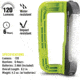 Kilimanjaro Gear LED Carabiner Light, Green, 120 Lumens, 3 AAA Included KJ910076