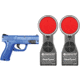 LaserLyte Target and Trainer Pistol Kit with Blue Laser Trainer Pistol, Red/Black/Blue, 1215346