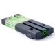 Meprolight FT Bullseye Tritium Self-Illuminated Rear Night Sight, Jericho, Green, 0631403108, 631403108