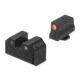 Night Fision Optics Ready Stealth Series Square-Notch Tritium Night Sights, Glock 43X MOS, 220-227in Blade Height, Orange Front Sight/Green Tritium, Black Rear Sight, Black, GLK-003-220-227-OGZG