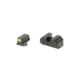 Night Fision Optics Ready Stealth Series Square-Notch Tritium Pistol Night Sights, Glock 43X MOS, 220-227in Blade Height, Yellow Front Sight/Green Tritium, Blank Rear Sight, GLK-003-220-227-YGZX