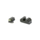 Night Fision Optics Ready Stealth Series Square-Notch Tritium Night Sights, Glock 43X MOS, 220-227in Blade Height, Yellow Front Sight/Green Tritium, Blank Rear Sight, Black, GLK-003-220-227-YGZX