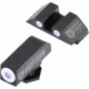 Night Fision Perfect Dot Suppressor Height Night Sight Set w/Front, Square Rear, White w/Green Tritium, Glock 17/17L/19-41, GLK-004-003-WGWG
