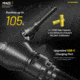 Nitecore MH40S Luminengin G9 LED Long Throw Rechargeable Flashlight, 21700, White, 1500 Lumens, Black, 6952506407347