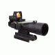 Trijicon 3x30 Compact ACOG Rifle Scope, Dual Illuminated Amber Horseshoe Ballistic Reticle w/ Colt Knob Thumbscrew Mount &amp; LED 3.25 MOA Red Dot RMR Type 2, Black, 400312