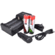 Wicked Hunting Lights 4-Position 21700 Charger Kit w/ 4-Pack 21700 Li-Ion Batteries, Black, W2068