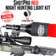 Wicked Hunting Lights ShotPro Ultra-Max LED Extreme Range Night Hunting Light Kit, Red, W2093