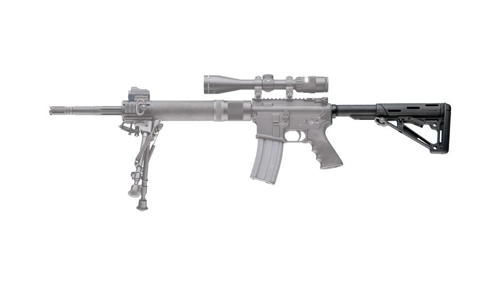 Hogue AR15/M-16 OM Mil-Spec Collapsible Buttstock, Black, 15045