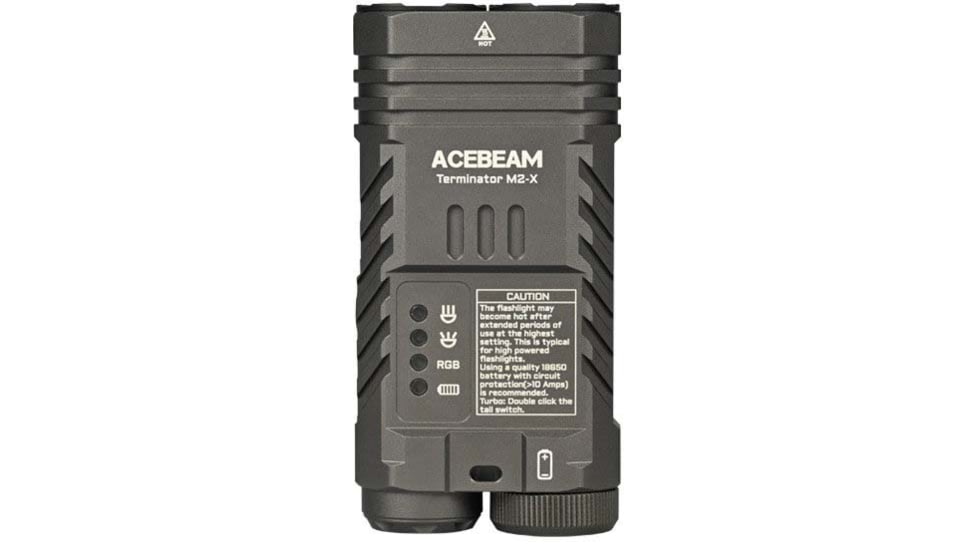 Acebeam EDC Terminator M2-X Flashlights, Li-Ion Battery, 3200 Lumens w/RGB, Grey, M2-X