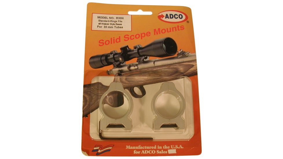 ADCO Scope Rings 30mm, Black, R30B