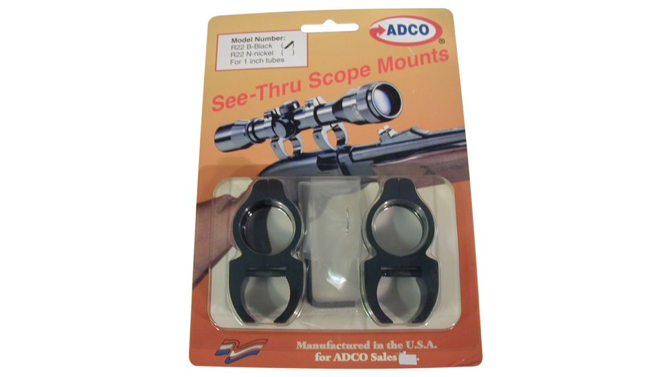ADCO Scope Rings See Thru 22 Groove, 1in, Black, R22B
