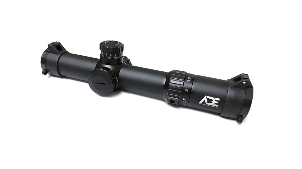 ADE Advanced Optics 1-4x24mm Riflescope, SFP, Illuminated Mil Dot Reticle, Matte, Black, Gen2 1-4x24