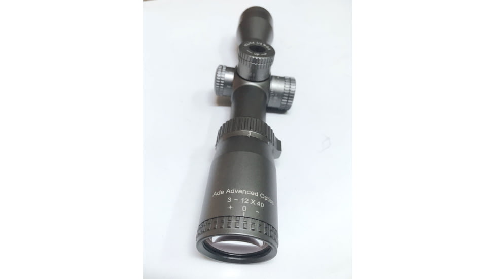 ADE Advanced Optics 3-12x40mm Rifle Scope, 30mm Tube, FFP, Crosshair Reticle, Matte, Titanium, Titanium3-12X40