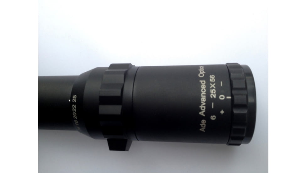 ADE Advanced Optics 6-25x56mm Long Range Rifle Scope, 35mm Tube, Mil-Dot Bar Reticle, Matte, Black, 6-25X56SF