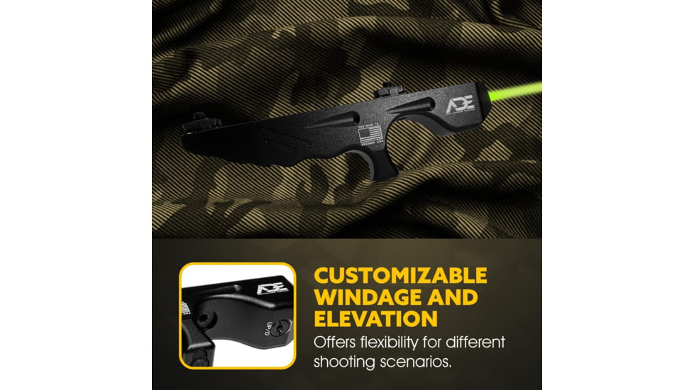 ADE Advanced Optics M-Lok Angled Foregrip/Handstop, Green Laser, Black, HG77