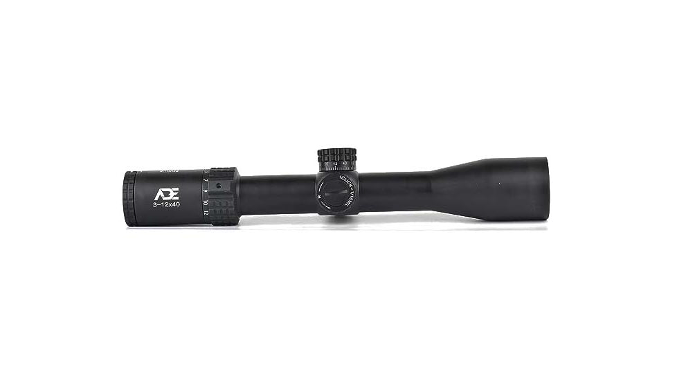 ADE Advanced Optics ProZoom 3-12x40mm Rifle Scope, 30mm Tube, Second Focal Plane, Mil Dot Reticle, Black, 3-12X40