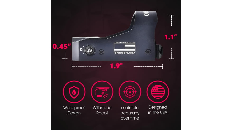 ADE Advanced Optics Delta Pro RD3-012 Motion Awake 1x Reflex Red Dot Sight w/Ruger Security 9 Optic Mounting Plate