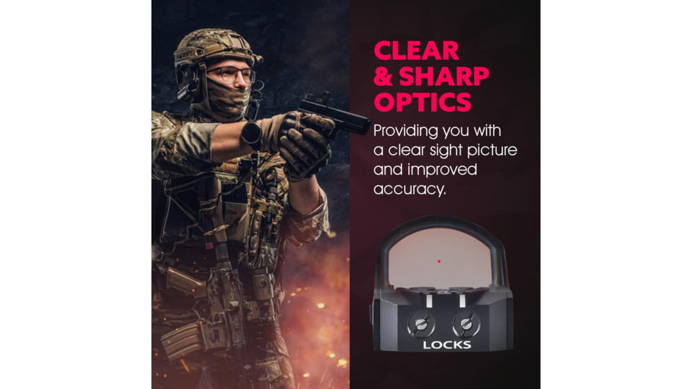 ADE Advanced Optics Delta Pro RD3-012 Motion Awake 1x Reflex Red Dot Sight w/Ruger Security 9 Optic Mounting Plate
