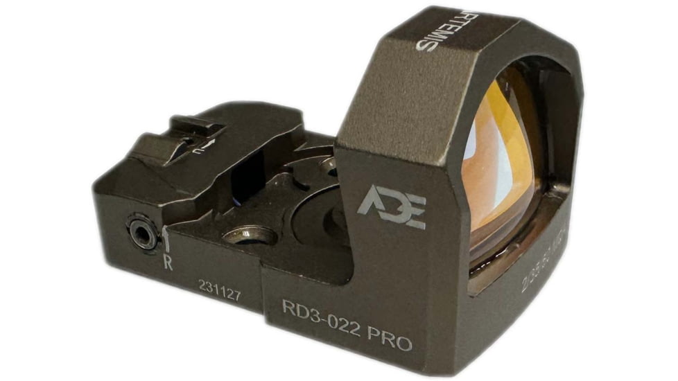 ADE Advanced Optics RD3-022 Pro Artemis Red Dot Sight With Multi-6-Reticle System, FDE, RD3-022 Pro FDE Trumpet Red