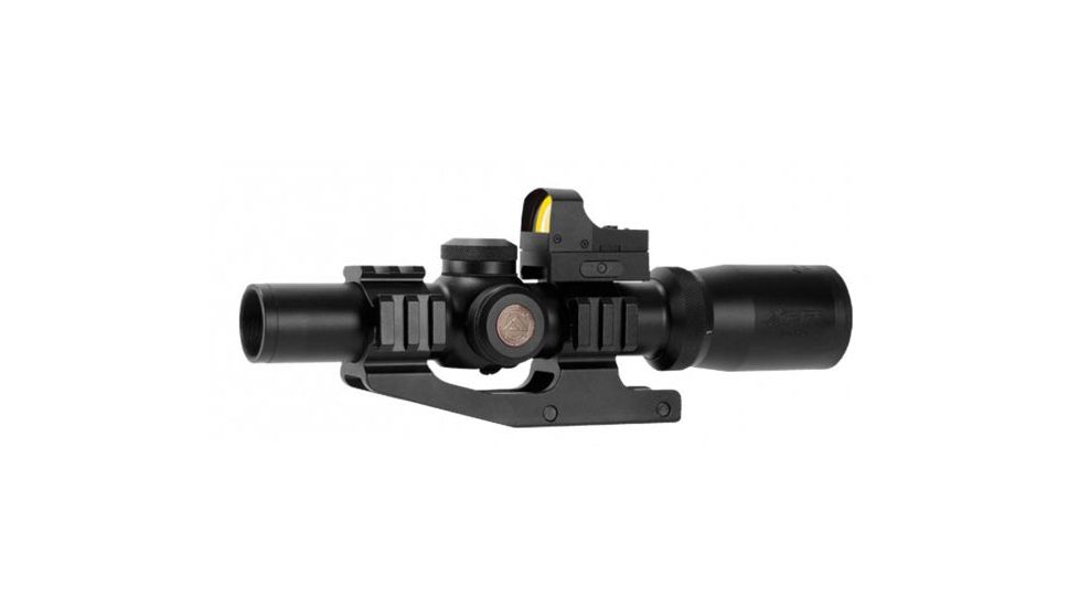 Aim Sports 1-4x24 Tri-Illuminated Red Dot Sight, 4.2in Eye Relief, 3 MOA, Black, ACRFFR