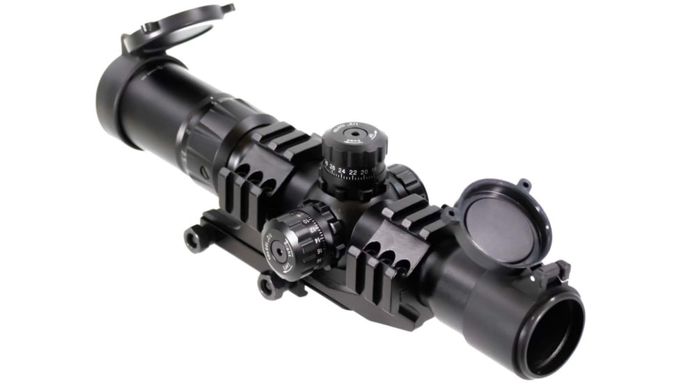 AIM Sports Inc 1.5-4x30 Dual Illuminated CQB Scope w/ Locking Turrets/Mil-Dot Reticle JTMR1
