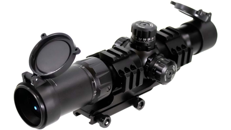 AIM Sports Inc 1.5-4x30 Dual Illuminated CQB Scope w/ Locking Turrets/Mil-Dot Reticle JTMR1