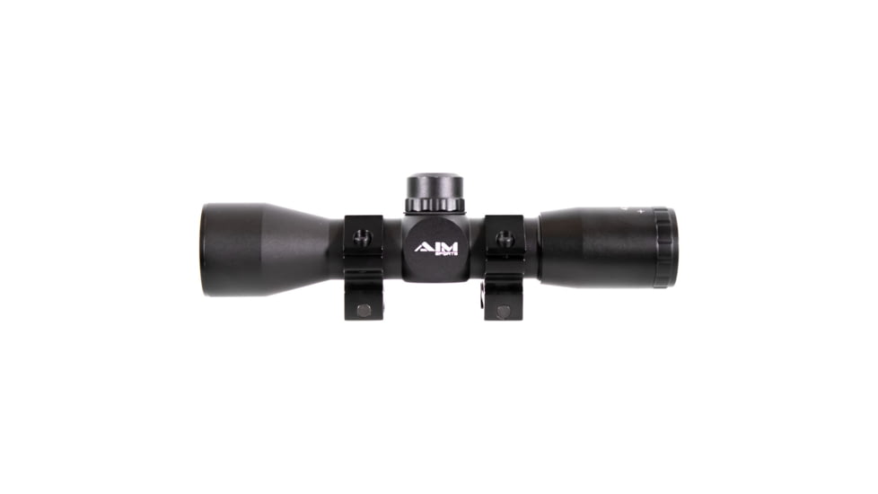 AIM Sports Inc 4X32 Compact Mil-Dot Scope W/Rings, Black, Medium, JTM432B