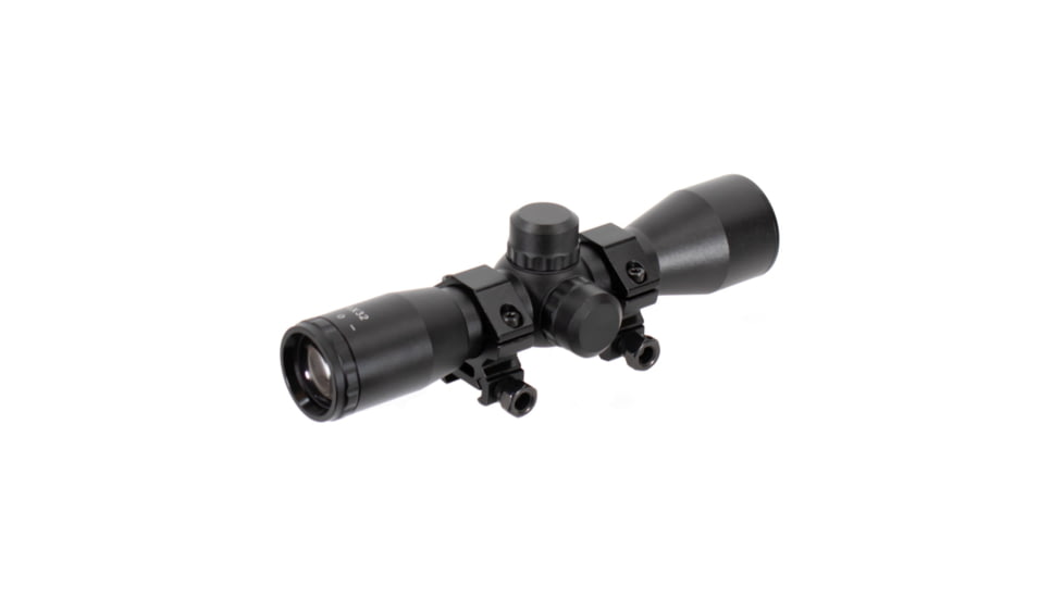 AIM Sports Inc 4X32 Compact Mil-Dot Scope W/Rings, Black, Medium, JTM432B