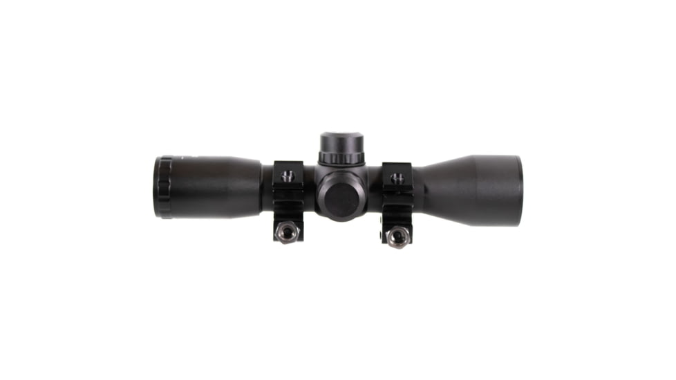 AIM Sports Inc 4X32 Compact Rangfinder Scope W/Rings, Black, Medium, JTR432B