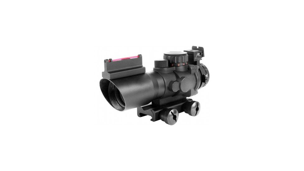 USED AIM Sports Inc 4x32 Tri-Illuminated Rifle Scope w/ Fiber Optic Sight, JTSFO432G-N, EDEMO1